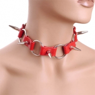 Комбинированный ошейник с шипами и кольцами