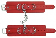 Наручники красные с тремя полукольцами
