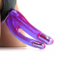 Вибратор двойной поясной сиреневый и маска