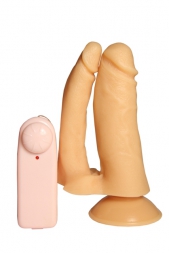 Вибромассажер двойной реалистичный на присоске Sumerki Bogov