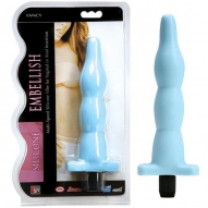 Вибромассажер  фаллоимитатор SILICONE EMBELLISH голубой в виде ёлочки
